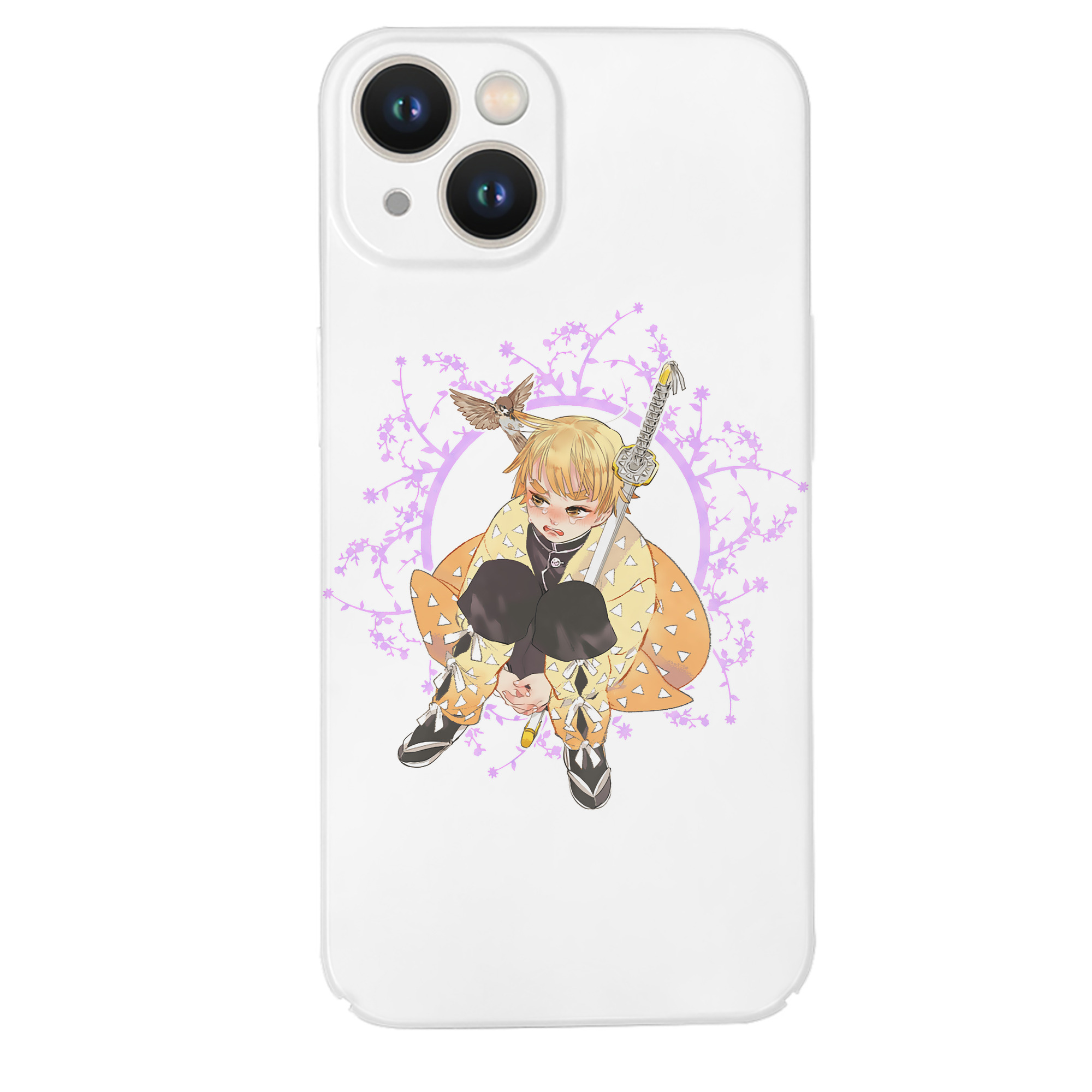 （画像用） 鬼滅の刃（きめつのやいば）我妻 善逸／あがつま ぜんいつ Agatsuma Zenitsu 【iPhone 14シリーズ対応】ハードケース